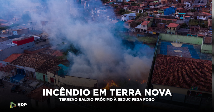 Incêndio atinge terreno baldio em Terra Nova